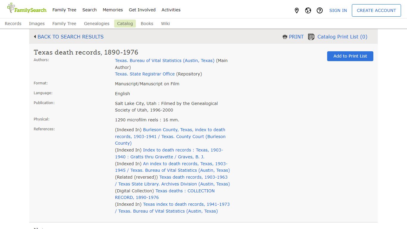 Texas death records, 1890-1976 - FamilySearch