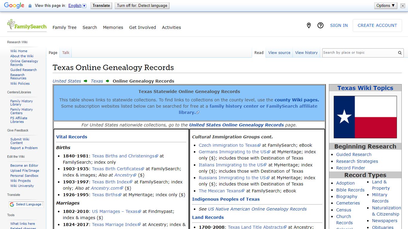 Texas Online Genealogy Records • FamilySearch